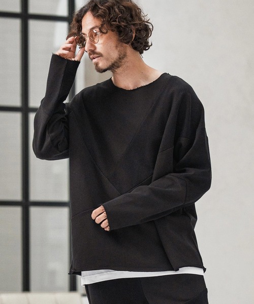 CAMBIO(カンビオ)の「msw1706-Random Patchwork Crew Neck Sweat Pullover スウェット(スウェット・メンズ・グレイッシュベージュ/アイボリー/ブラック/チャコール・S/M/L)」の22枚目の写真