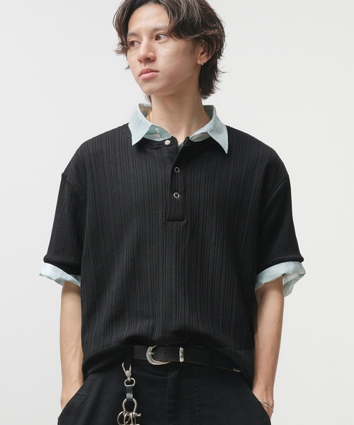 Snap Button Henry Neck T-Shirt / スナップボタンヘンリー