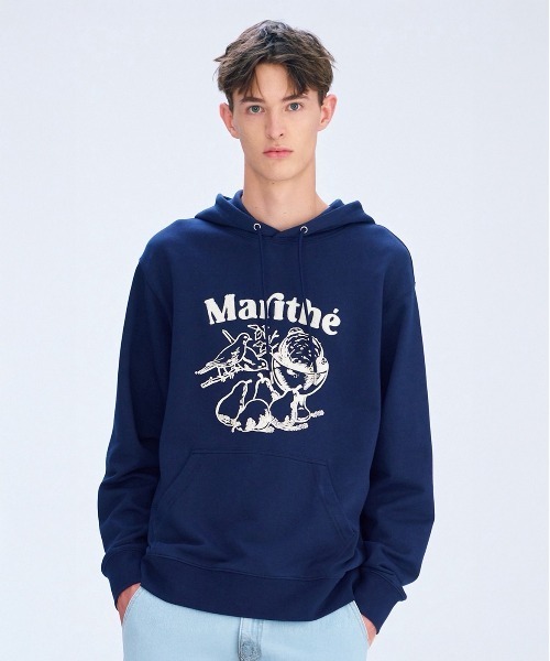 MARITHE + FRANCOIS GIRBAUD(マリテフランソワジルボー)の「BOUCLE EMBROIDERY GRAPHIC HOODIE(パーカー・レディース・ヘザーグレー/ネイビー・SMALL/MEDIUM/LARGE)」の3枚目の写真