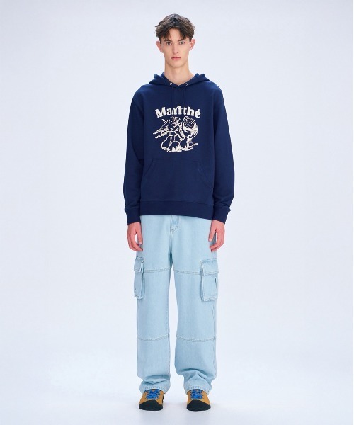 MARITHE + FRANCOIS GIRBAUD(マリテフランソワジルボー)の「BOUCLE EMBROIDERY GRAPHIC HOODIE(パーカー・レディース・ヘザーグレー/ネイビー・SMALL/MEDIUM/LARGE)」の4枚目の写真