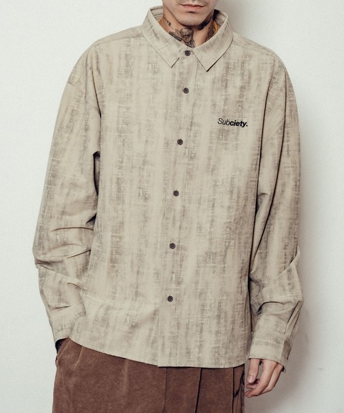 Subciety(サブサエティ)の「Blurred shirt(シャツ/ブラウス・メンズ・ブラウン/オリーブ/ベージュ/ブラック・SMALL/MEDIUM/LARGE/X-LARGE)」の3枚目の写真