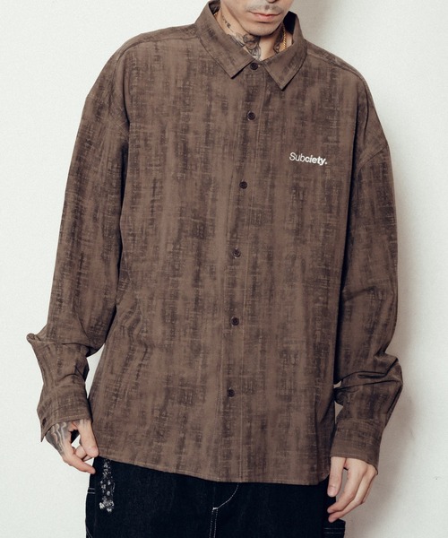 Subciety(サブサエティ)の「Blurred shirt(シャツ/ブラウス・メンズ・ブラウン/オリーブ/ベージュ/ブラック・SMALL/MEDIUM/LARGE/X-LARGE)」の2枚目の写真
