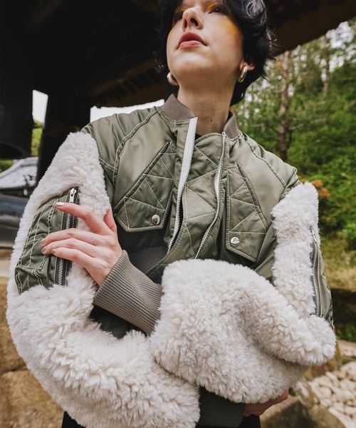 ジャケット・アウター 2024AW OMMO VOLUME SLEEVE SHORT MA-1 中古・古着通販】OMMO (オーエムエムオー) VOLUME SLEEVE SHORT MA-1