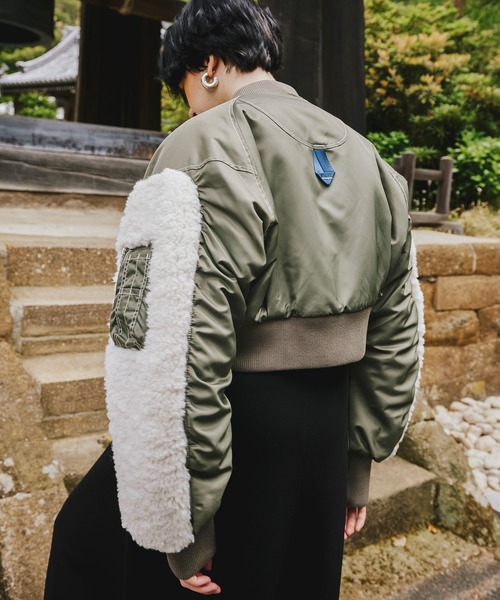 ジャケット・アウター 2024AW OMMO VOLUME SLEEVE SHORT MA-1 Ezick ma1 ma-1 Volume sleeve short MA-1 レディース : ZOZOTOWN