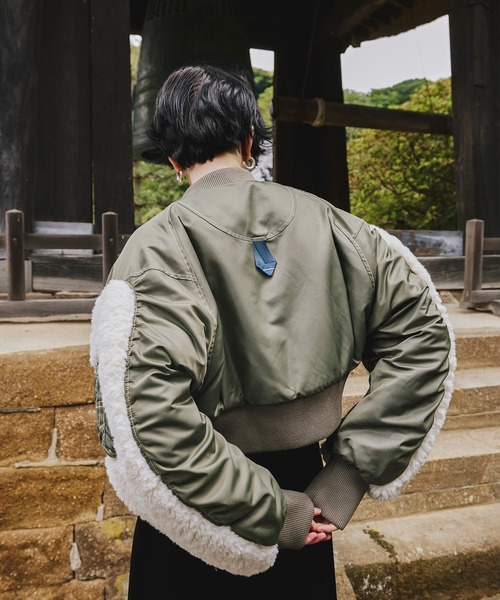 OMMO(オーエムエムオー)の「SLEEVE BOA SHORT MA-1(MA-1・レディース・ブラック/カーキ・36/38)」の14枚目の写真