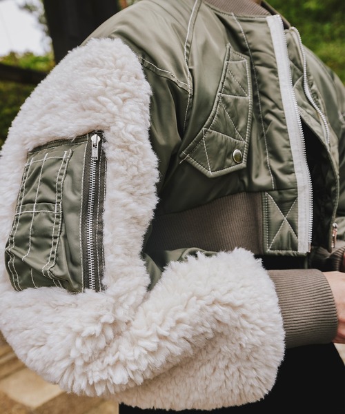 OMMO(オーエムエムオー)の「SLEEVE BOA SHORT MA-1(MA-1・レディース・ブラック/カーキ・36/38)」の19枚目の写真