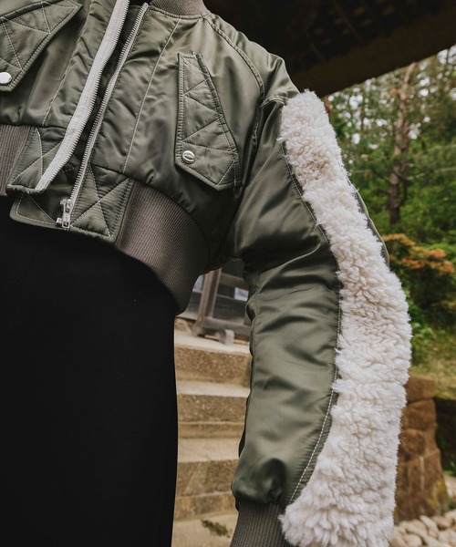 OMMO(オーエムエムオー)の「SLEEVE BOA SHORT MA-1(MA-1・レディース・ブラック/カーキ・36/38)」の20枚目の写真