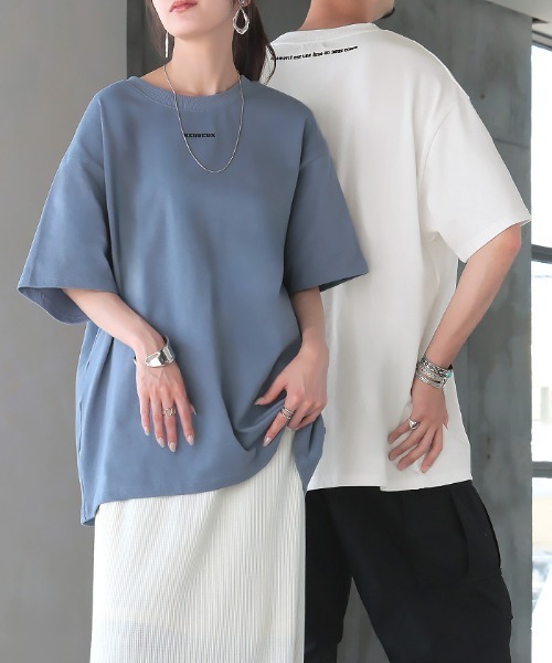 HUG.U（ハグユー）の「ヘビーウェイト綿100ロゴTシャツ（Tシャツ/カットソー・レディース・ブラック/グレイッシュブルー/ホワイト/ライトグレー/ダークグレー・L/M）」の5枚目の写真