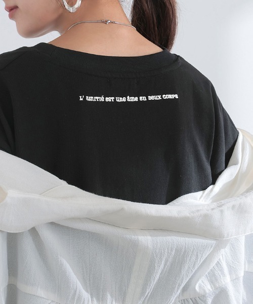 HUG.U（ハグユー）の「ヘビーウェイト綿100ロゴTシャツ（Tシャツ/カットソー・レディース・ブラック/グレイッシュブルー/ホワイト/ライトグレー/ダークグレー・L/M）」の16枚目の写真