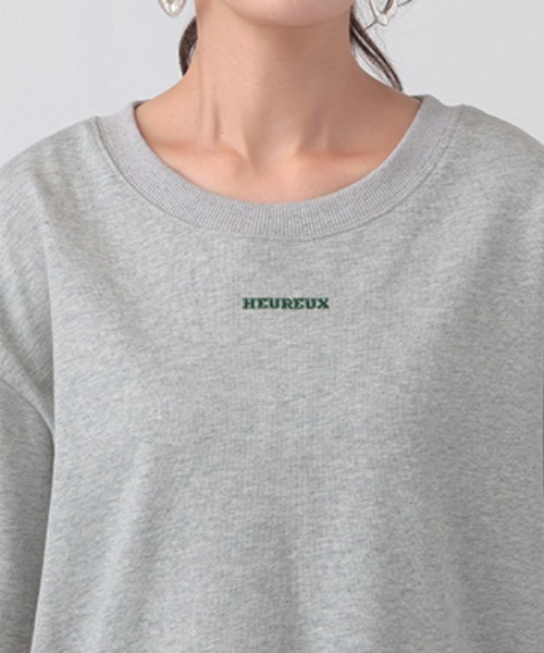 HUG.U（ハグユー）の「ヘビーウェイト綿100ロゴTシャツ（Tシャツ/カットソー・レディース・ブラック/グレイッシュブルー/ホワイト/ライトグレー/ダークグレー・L/M）」の20枚目の写真