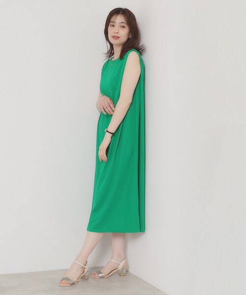 ITS'DEMO（イッツデモ）の「【接触冷感／洗濯機OK】カノコカットタックワンピース（ワンピース・レディース・グリーン/ブルー系その他/ブラック/レッド系/ライトブルー・00）」の21枚目の写真