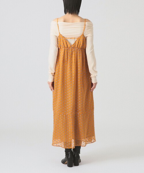 Beams ビームス　セレクトライン　calcium　ワンピース　花柄　シワ加工 BEAMS HEART / 小花柄 タイカラー ワンピース（ワンピース
