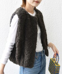 ランダム ファー ショート ジレ