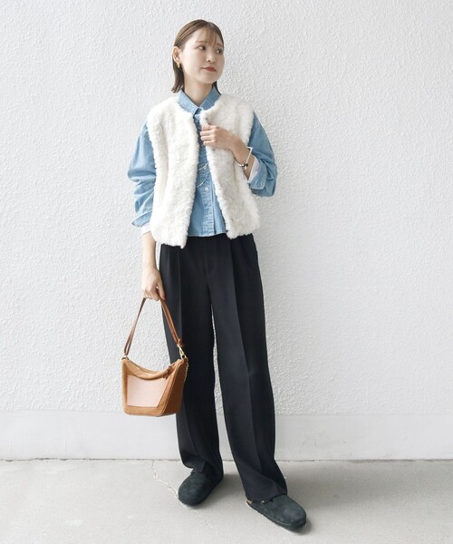 セール】ランダム ファー ショート ジレ（ベスト）｜SHIPS（シップス