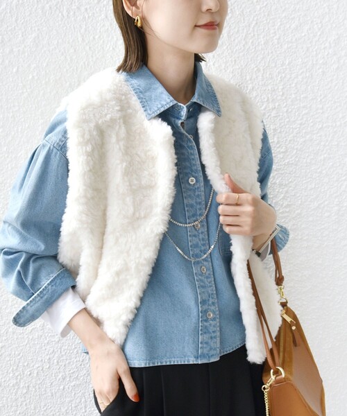 ランダム ファー ショート ジレ（ベスト）｜SHIPS（シップス）の