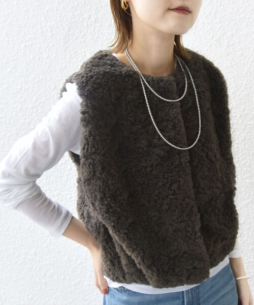 セール】ランダム ファー ショート ジレ（ベスト）｜SHIPS（シップス