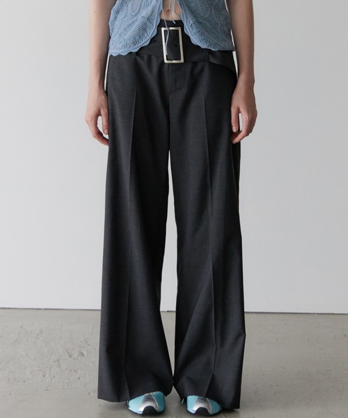 LE CIEL BLEU（ルシェルブルー）の「リラックスフィットトラウザーw/ワイドベルト / Relaxed Fit Trousers w/Wide Belt（その他パンツ・レディース・ブラウン/ブラック/チャコールグレー・34/36/38）」の13枚目の写真