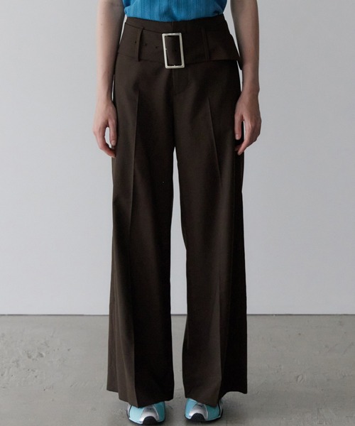 LE CIEL BLEU（ルシェルブルー）の「リラックスフィットトラウザーw/ワイドベルト / Relaxed Fit Trousers w/Wide Belt（その他パンツ・レディース・ブラウン/ブラック/チャコールグレー・34/36/38）」の20枚目の写真