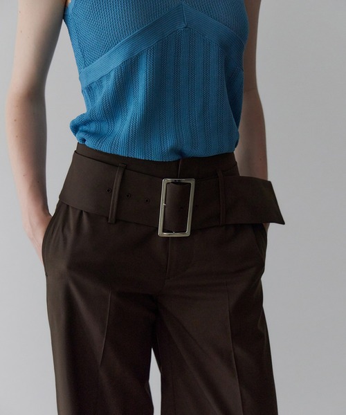 LE CIEL BLEU（ルシェルブルー）の「リラックスフィットトラウザーw/ワイドベルト / Relaxed Fit Trousers w/Wide Belt（その他パンツ・レディース・ブラウン/ブラック/チャコールグレー・34/36/38）」の4枚目の写真
