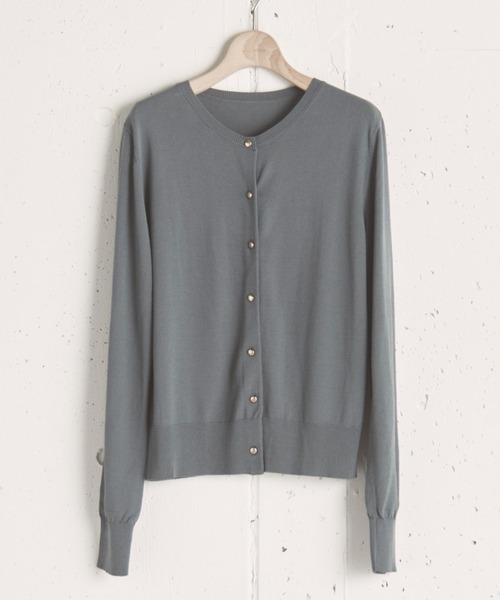 Doux archives(ドゥアルシーヴ)の「UV・接触冷感ベーシックカーディガン(カーディガン/ボレロ・レディース・グリーン/ワイン/ブラック/グレー・FREE)」の1枚目の写真