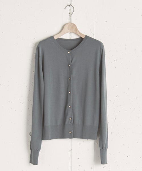 Doux archives(ドゥアルシーヴ)の「UV・接触冷感ベーシックカーディガン(カーディガン/ボレロ・レディース・グリーン/ワイン/ブラック/グレー・FREE)」の9枚目の写真