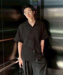 Chikashitsu +(`JVcvX)́yChikashitsu{zcrochet half sleeve shirt / y`JVcvXzNVFVc(Vc/uEX)