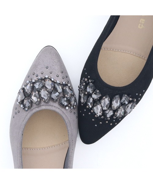 cava cava（サヴァサヴァ）の「ポインテッドビジューシューズ　7305431（パンプス・レディース・ブラック/ガンメタ・22.5cm/24.5cm/24cm/23.5cm/23cm）」の10枚目の写真