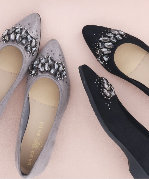 cava cava（サヴァサヴァ）の「ポインテッドビジューシューズ　7305431（パンプス・レディース・ブラック/ガンメタ・22.5cm/24.5cm/24cm/23.5cm/23cm）」の15枚目の写真