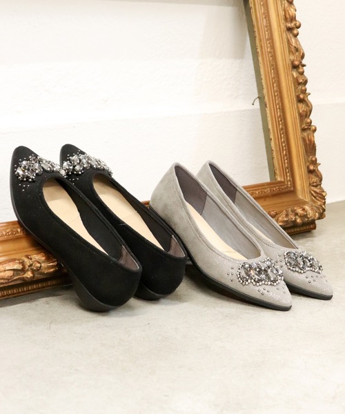 cava cava（サヴァサヴァ）の「ポインテッドビジューシューズ　7305431（パンプス・レディース・ブラック/ガンメタ・22.5cm/24.5cm/24cm/23.5cm/23cm）」の6枚目の写真