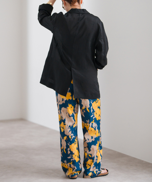 Spick & Span（スピックアンドスパン）の「《追加》ラミーミックスシアージャケット（テーラードジャケット・レディース・ブラック/カーキ・36/38）」の15枚目の写真