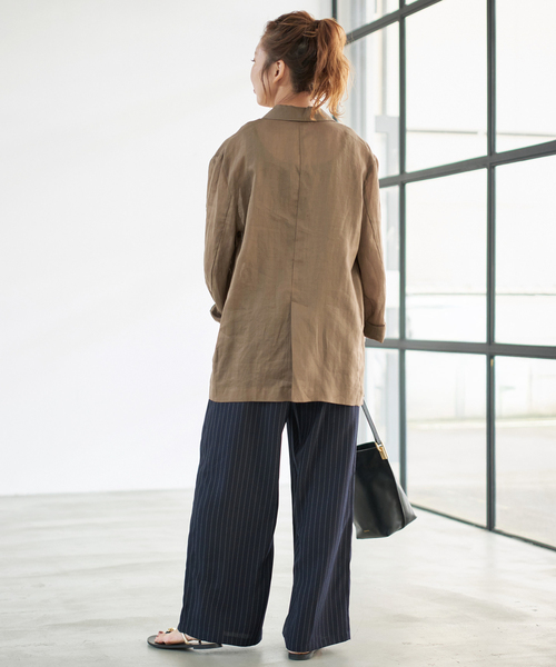 Spick & Span（スピックアンドスパン）の「《追加》ラミーミックスシアージャケット（テーラードジャケット・レディース・ブラック/カーキ・36/38）」の21枚目の写真