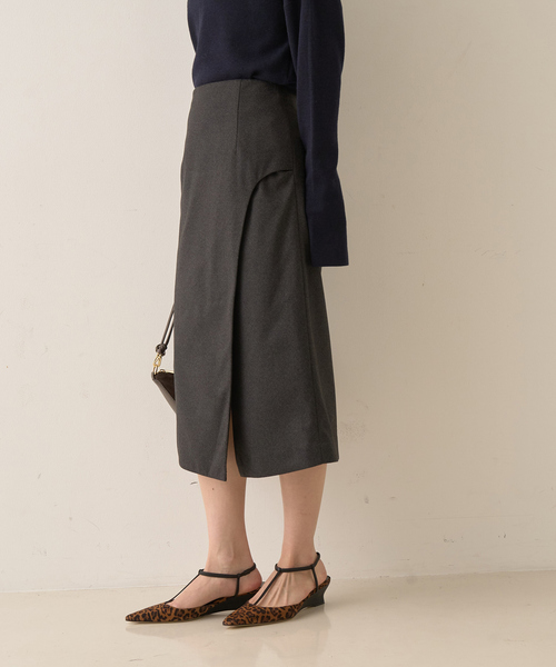 Rouge vif（ルージュヴィフ）の「ウールライクデザインスカート（スカート・レディース・チャコールグレー/ブラウン・36/38）」の6枚目の写真