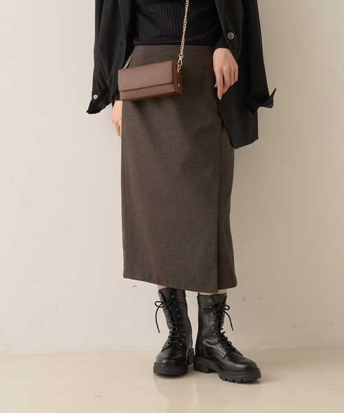 Rouge vif（ルージュヴィフ）の「ウールライクデザインスカート（スカート・レディース・チャコールグレー/ブラウン・36/38）」の7枚目の写真
