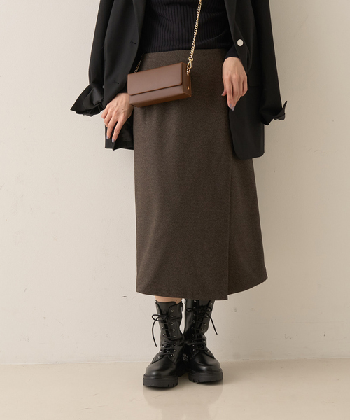 Rouge vif（ルージュヴィフ）の「ウールライクデザインスカート（スカート・レディース・チャコールグレー/ブラウン・36/38）」の8枚目の写真