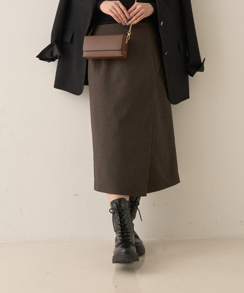 Rouge vif（ルージュヴィフ）の「ウールライクデザインスカート（スカート・レディース・チャコールグレー/ブラウン・36/38）」の9枚目の写真