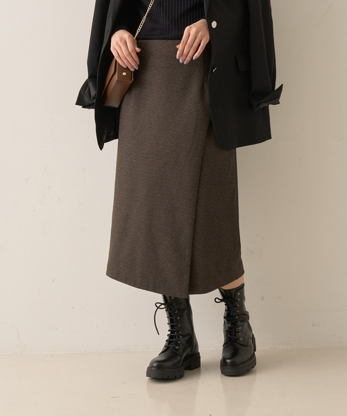 Rouge vif（ルージュヴィフ）の「ウールライクデザインスカート（スカート・レディース・チャコールグレー/ブラウン・36/38）」の10枚目の写真