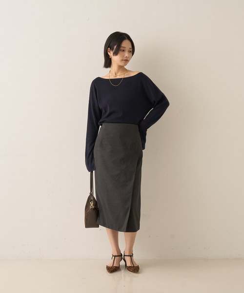 Rouge vif（ルージュヴィフ）の「ウールライクデザインスカート（スカート・レディース・チャコールグレー/ブラウン・36/38）」の11枚目の写真