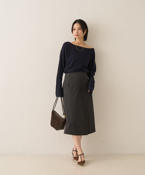 Rouge vif（ルージュヴィフ）の「ウールライクデザインスカート（スカート・レディース・チャコールグレー/ブラウン・36/38）」の12枚目の写真