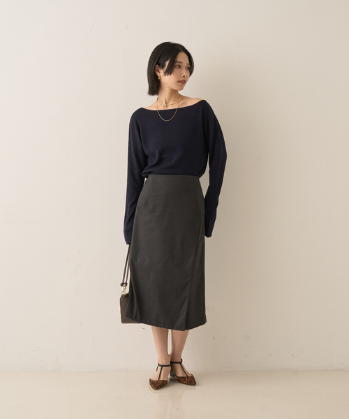 Rouge vif（ルージュヴィフ）の「ウールライクデザインスカート（スカート・レディース・チャコールグレー/ブラウン・36/38）」の13枚目の写真