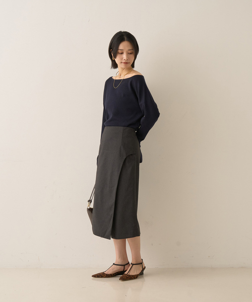 Rouge vif（ルージュヴィフ）の「ウールライクデザインスカート（スカート・レディース・チャコールグレー/ブラウン・36/38）」の14枚目の写真