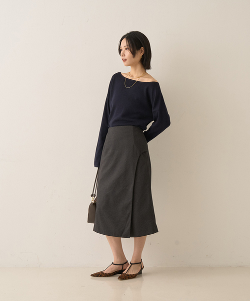 Rouge vif（ルージュヴィフ）の「ウールライクデザインスカート（スカート・レディース・チャコールグレー/ブラウン・36/38）」の15枚目の写真