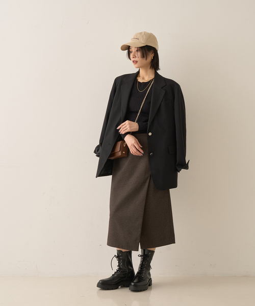 Rouge vif（ルージュヴィフ）の「ウールライクデザインスカート（スカート・レディース・チャコールグレー/ブラウン・36/38）」の17枚目の写真