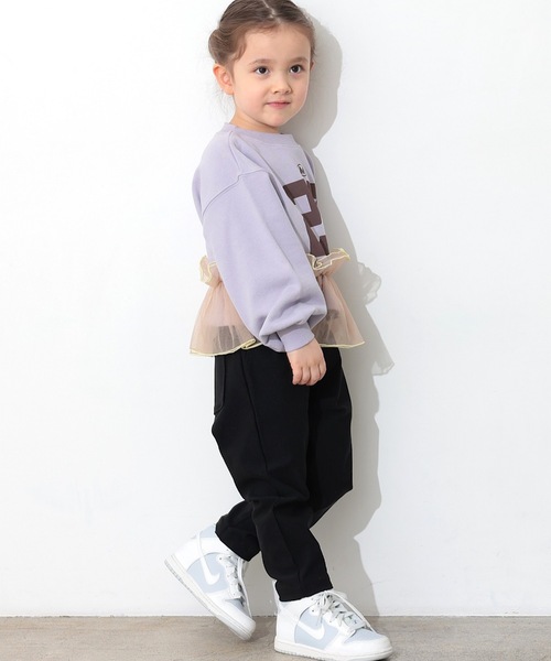 Ocean&Ground（オーシャン&グラウンド）の「チュールフリルナンバリングスウェット（スウェット・キッズ・グレー/パープル/チャコール・100/95/90/80/140/130/120/110）」の7枚目の写真