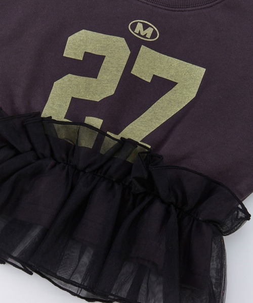 Ocean&Ground（オーシャン&グラウンド）の「チュールフリルナンバリングスウェット（スウェット・キッズ・グレー/パープル/チャコール・100/95/90/80/140/130/120/110）」の13枚目の写真