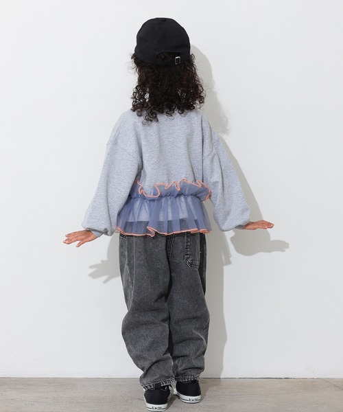 Ocean&Ground（オーシャン&グラウンド）の「チュールフリルナンバリングスウェット（スウェット・キッズ・グレー/パープル/チャコール・100/95/90/80/140/130/120/110）」の19枚目の写真