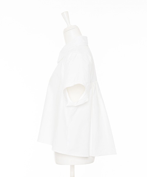 Narcissus（ナルシス）の「プリーツデザイン半袖ブラウス（シャツ/ブラウス・レディース・ホワイト/ブラック・FREE）」の7枚目の写真