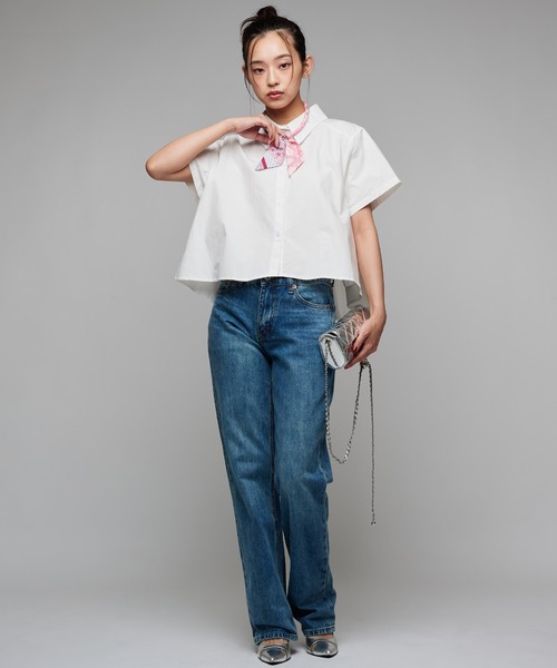 Narcissus（ナルシス）の「プリーツデザイン半袖ブラウス（シャツ/ブラウス・レディース・ホワイト/ブラック・FREE）」の11枚目の写真