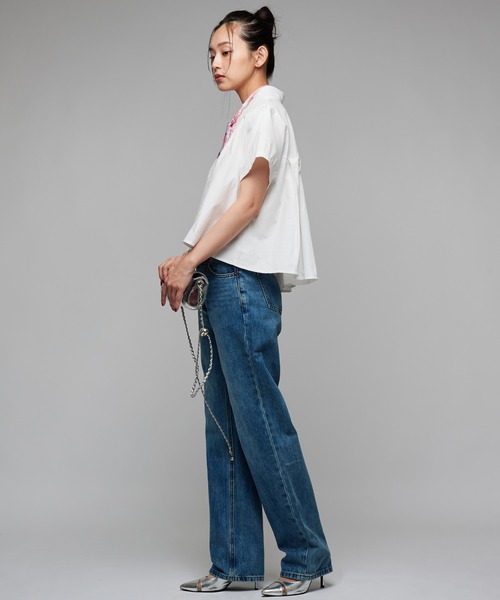 Narcissus（ナルシス）の「プリーツデザイン半袖ブラウス（シャツ/ブラウス・レディース・ホワイト/ブラック・FREE）」の12枚目の写真