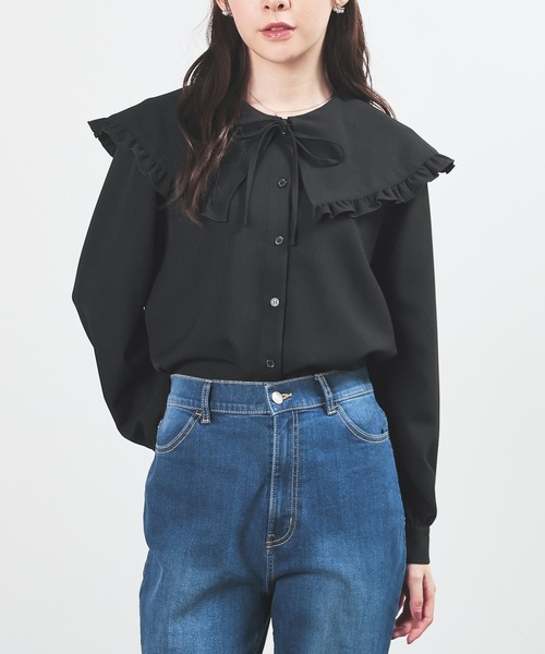 【定価3.4万】GANNI ビッグカラー ステッチ シャツ ブラウス トップス 定価3.4万】GANNI ビッグカラー ステッチ シャツ ブラウス トップス