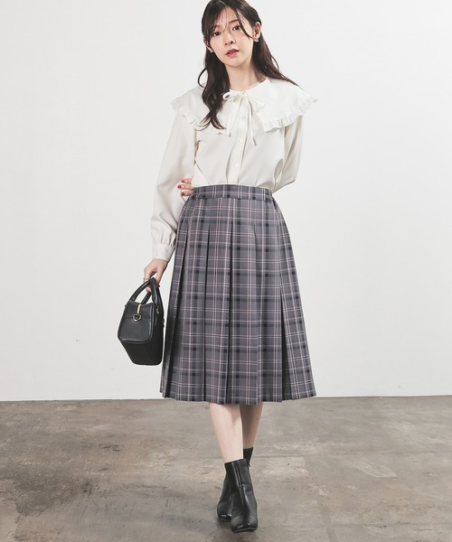Honeys（ハニーズ）の「ビッグカラーブラウス（シャツ/ブラウス・レディース・ベージュ系その他/ホワイト/グレー系その他/ブラック・L/M/S）」の7枚目の写真